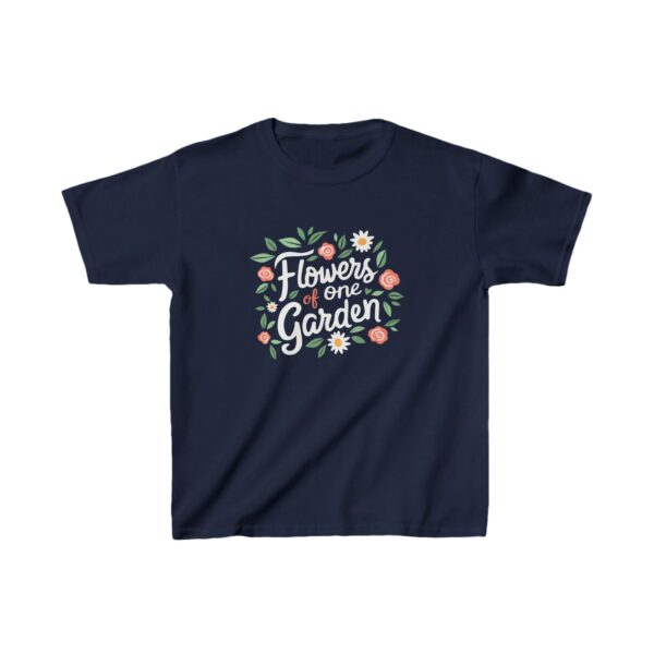 Child Sized We are Flowers of One Garden - Child Oneness Baha'i Short Sleeve Tee - Image 2